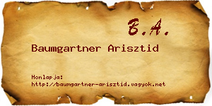 Baumgartner Arisztid névjegykártya